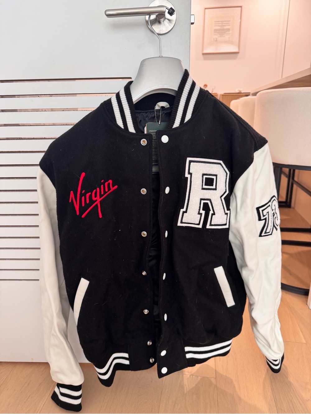 NWT Roots Black & White Varsity Jacket